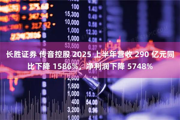 长胜证券 传音控股 2025 上半年营收 290 亿元同比下降 1586%，净利润下降 5748%