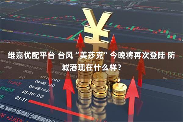 维嘉优配平台 台风“美莎克”今晚将再次登陆 防城港现在什么样?